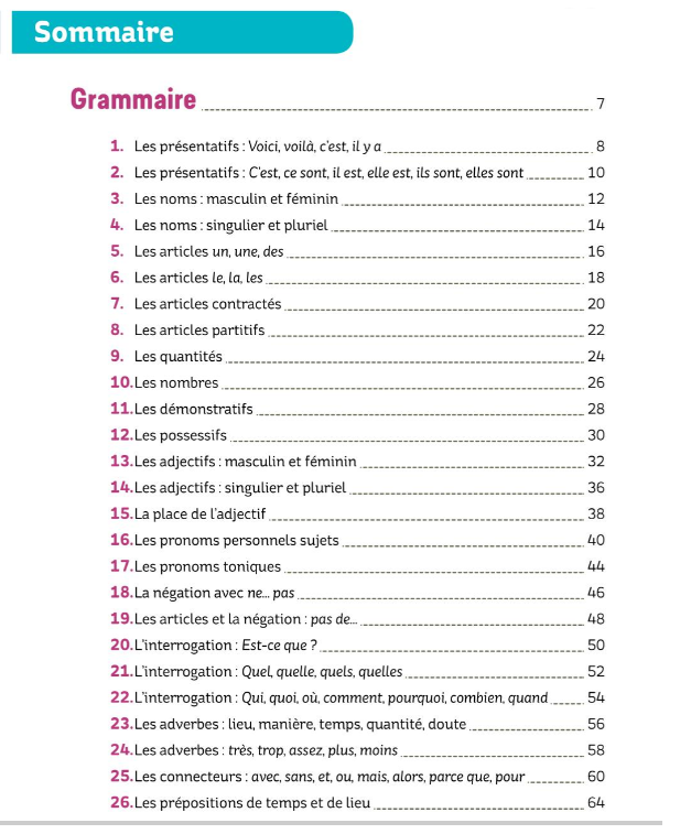 Exercices de Grammaire et Conjugaison A1