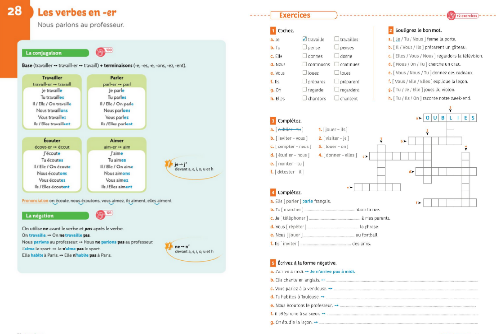 Exercices de Grammaire et Conjugaison A2