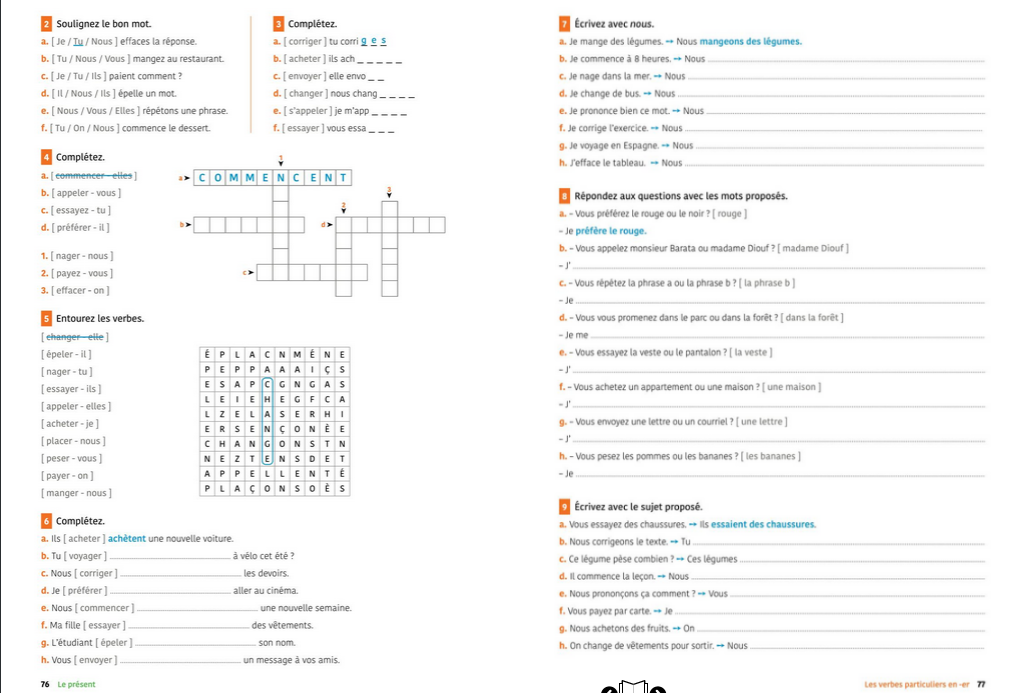 Exercices de Grammaire et Conjugaison A2