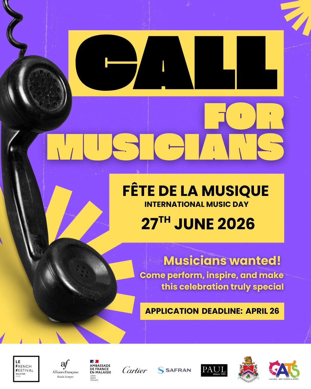 Call for Musicians : International Music Day@Titiwangsa